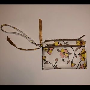 Used White And Yellow Floral Wallet